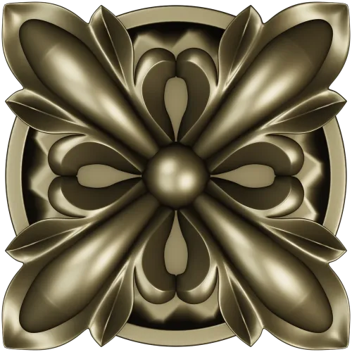Decorative Floral Rosette STL for CNC
