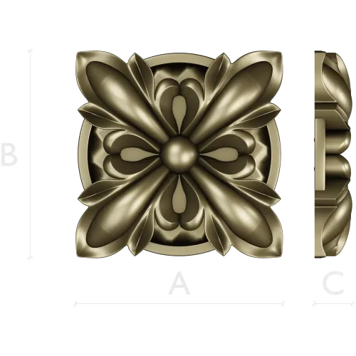 Decorative Floral Rosette STL for CNC