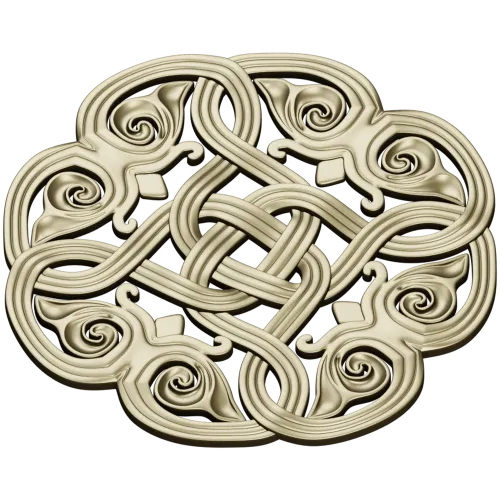Round Celtic Knot Rosette - STL 3D Model for CNC