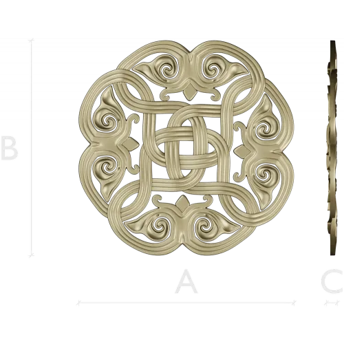Round Celtic Knot Rosette - STL 3D Model for CNC