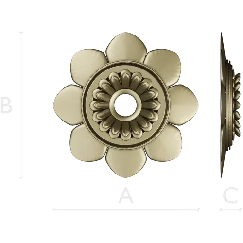 Floral Rosette STL Model for CNC