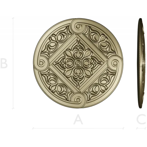 Ornamental Rosette 3D Model STL for CNC Milling