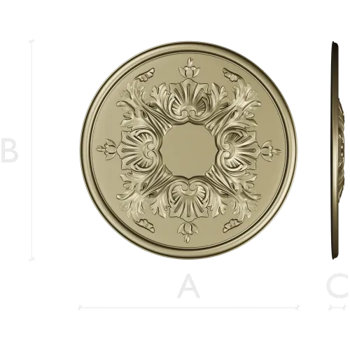 Ornate Acanthus Rosette - 3D STL Model for CNC Milling