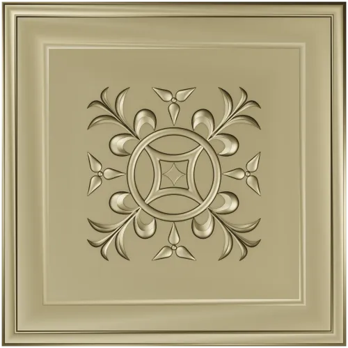 Square Rosette STL - Ornate Medallion 3D Model for CNC