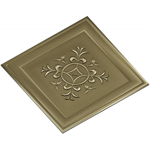 Square Rosette STL - Ornate Medallion 3D Model for CNC