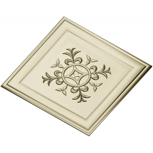 Square Rosette STL - Ornate Medallion 3D Model for CNC