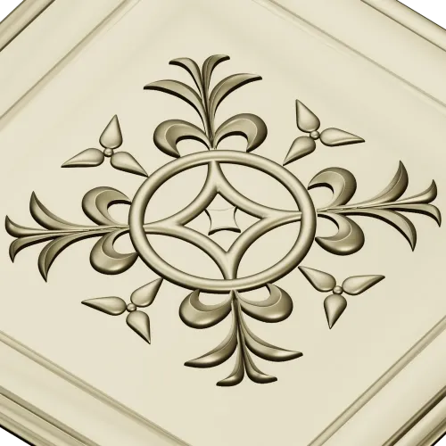 Square Rosette STL - Ornate Medallion 3D Model for CNC