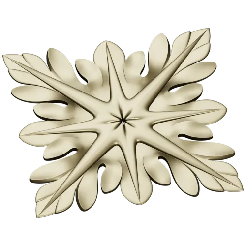 Acanthus Star Rosette - STL 3D model for CNC