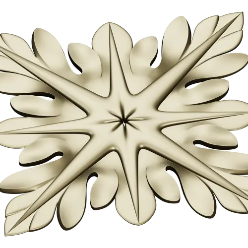 Acanthus Star Rosette - STL 3D model for CNC