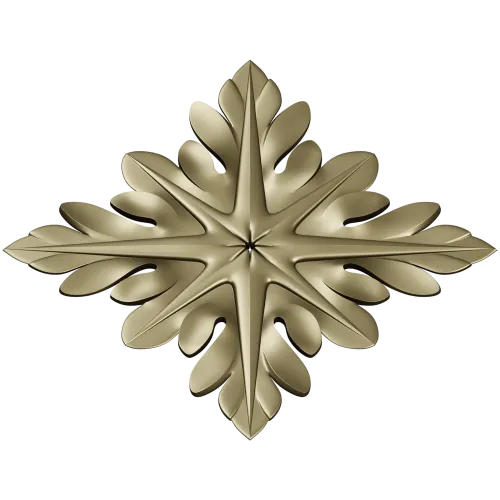 Acanthus Star Rosette - STL 3D model for CNC