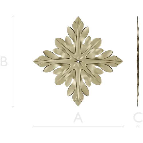 Acanthus Star Rosette - STL 3D model for CNC