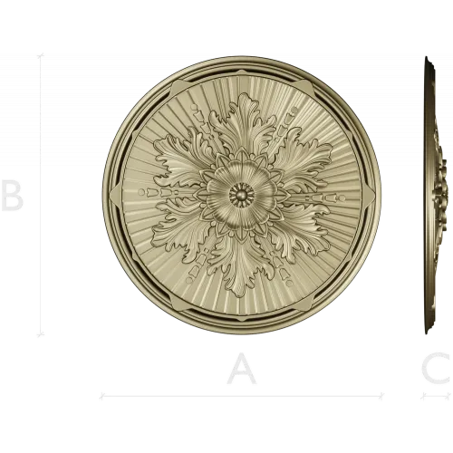 Aurelian Rosette - detailed round rosette STL for CNC
