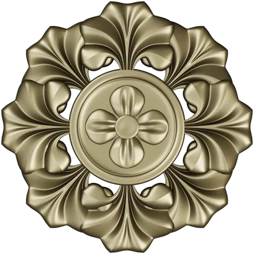 Classic Floral Rosette STL for CNC Carving