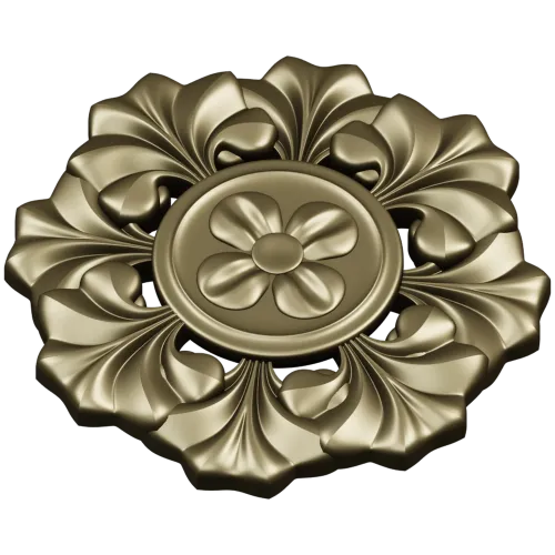 Classic Floral Rosette STL for CNC Carving