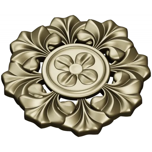 Classic Floral Rosette STL for CNC Carving