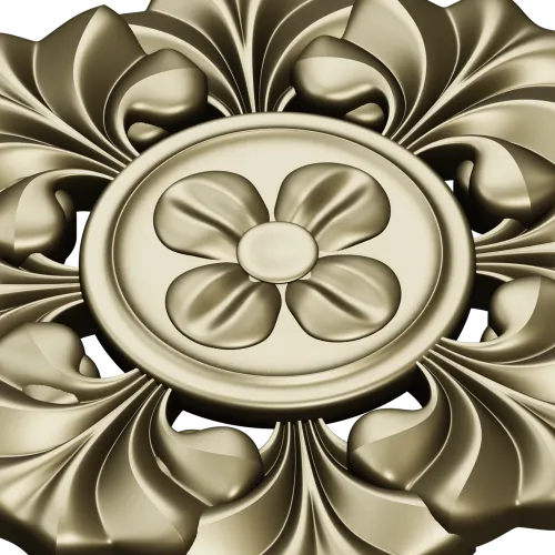 Classic Floral Rosette STL for CNC Carving