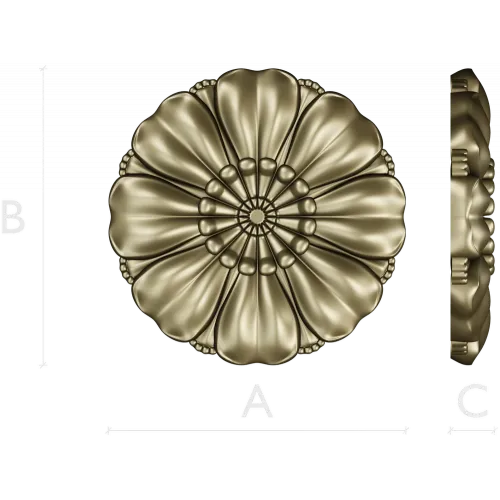 Floral rosette STL for CNC router