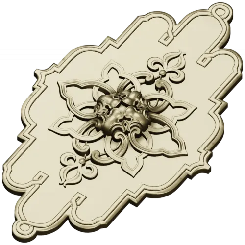 Mascaron Lily Rosette - STL 3D model for CNC milling