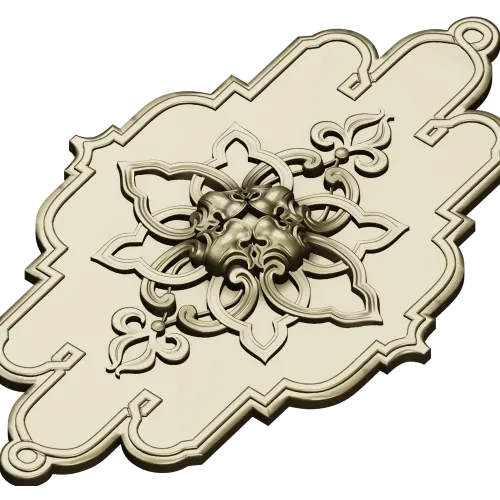 Mascaron Lily Rosette - STL 3D model for CNC milling