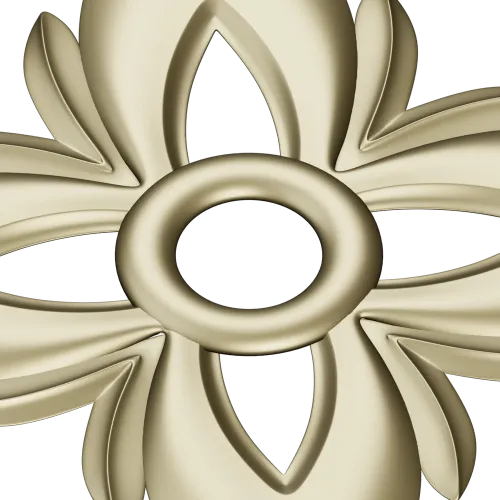 Floral Four-Petal Rosette - STL 3D Model for CNC