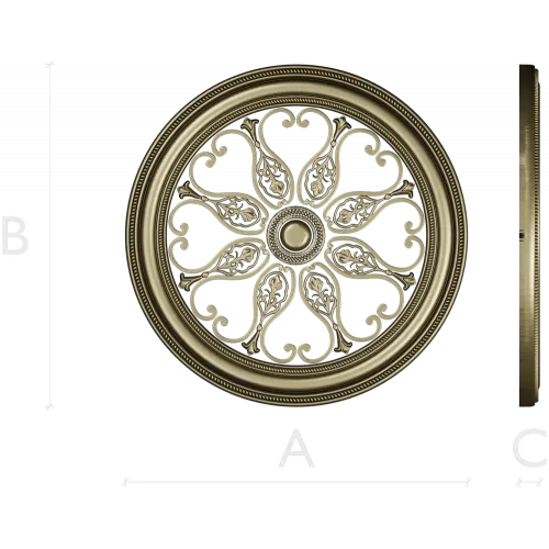 Aurelia Rosette - ornate round STL 3D model for CNC