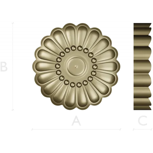 Auric Petal Rosette - STL 3D model for CNC router