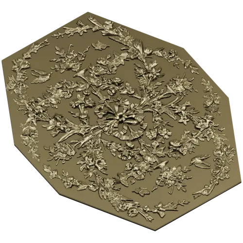 Восьмиугольная резная розетка - декоративная 3D модель STL для ЧПУ