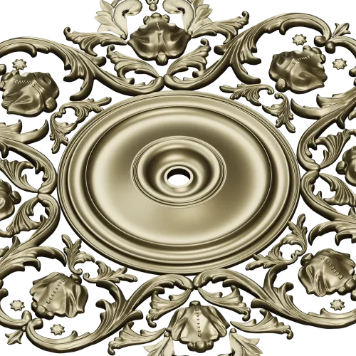 Baroque Floral Rosette - STL 3D Model for CNC