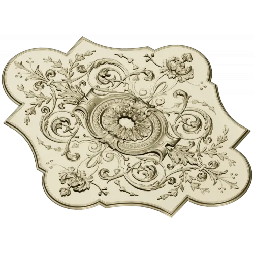 Резная розетка "Королевский картуш" - STL для ЧПУ