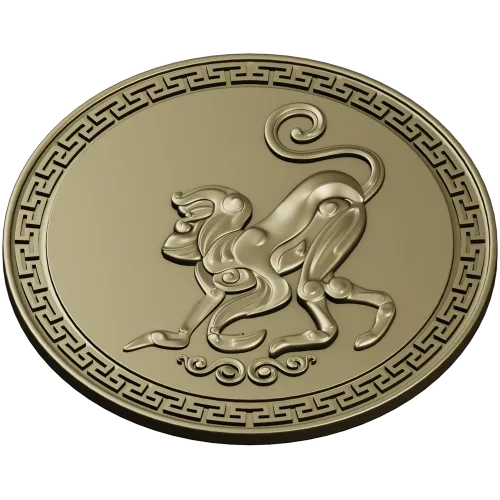 Aureate Monkey Rosette - STL 3D model for CNC milling