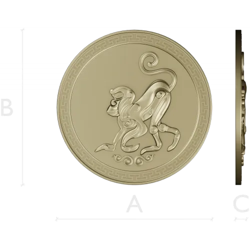 Aureate Monkey Rosette - STL 3D model for CNC milling