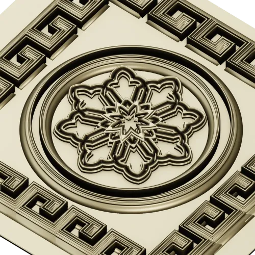 Athenian Rosette - STL 3D model for CNC routing