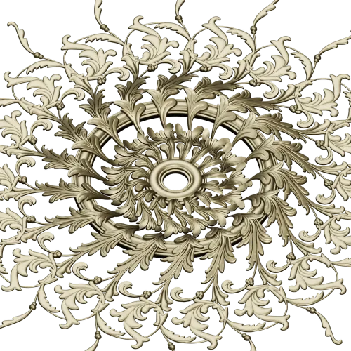 Sunburst Acanthus Rosette STL