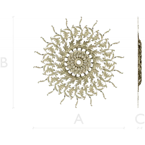 Sunburst Acanthus Rosette STL