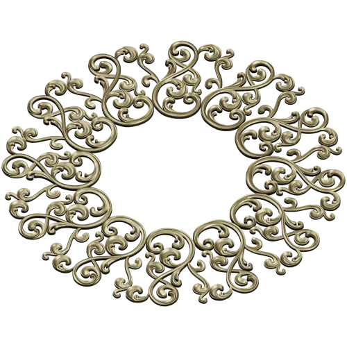Ornamental Filigree Rosette STL for CNC