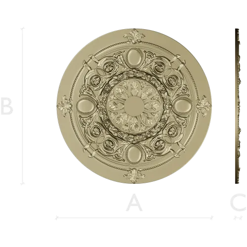 Regal Floral Rosette - ornate STL 3D model for CNC milling