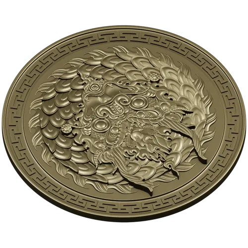 Imperial Dragon Medallion - high-relief STL for CNC