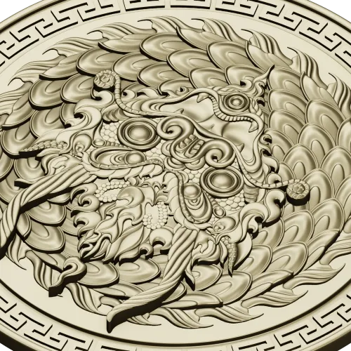 Imperial Dragon Medallion - high-relief STL for CNC