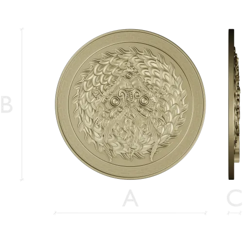 Imperial Dragon Medallion - high-relief STL for CNC
