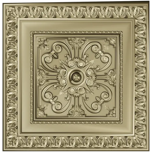 Florentine Square Rosette - STL 3D model for CNC carving