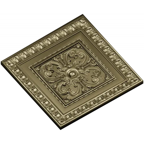 Florentine Square Rosette - STL 3D model for CNC carving