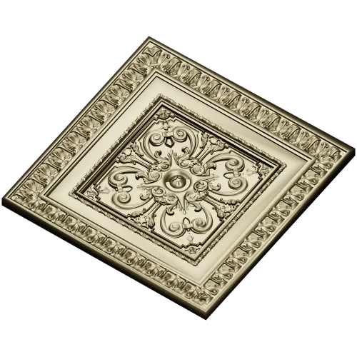 Florentine Square Rosette - STL 3D model for CNC carving
