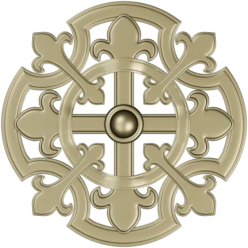 Gothic Fleur Rosette - STL 3D model for CNC carving