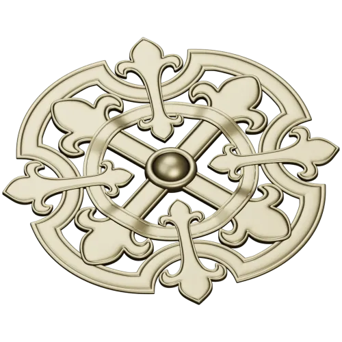 Gothic Fleur Rosette - STL 3D model for CNC carving