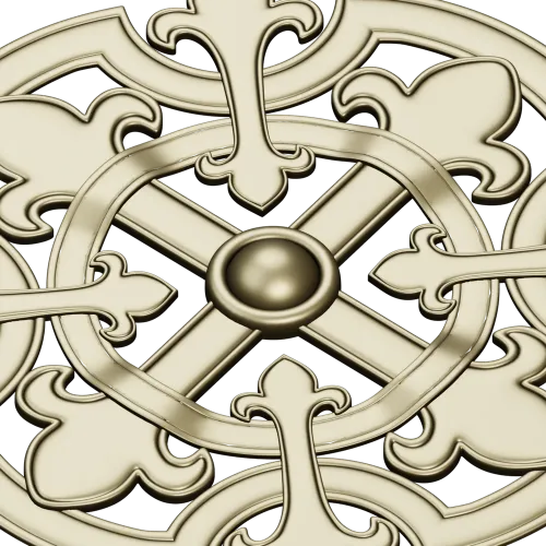 Gothic Fleur Rosette - STL 3D model for CNC carving