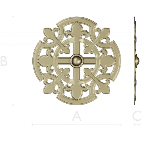 Gothic Fleur Rosette - STL 3D model for CNC carving