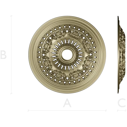 Классическая потолочная розетка - 3D STL для ЧПУ