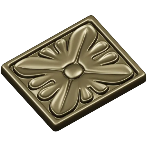 Square Floral Rosette STL for CNC Routing
