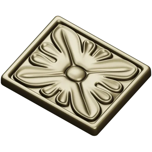 Square Floral Rosette STL for CNC Routing