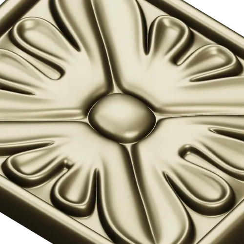 Square Floral Rosette STL for CNC Routing